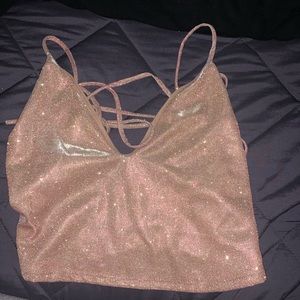 Shiny beige croptop
